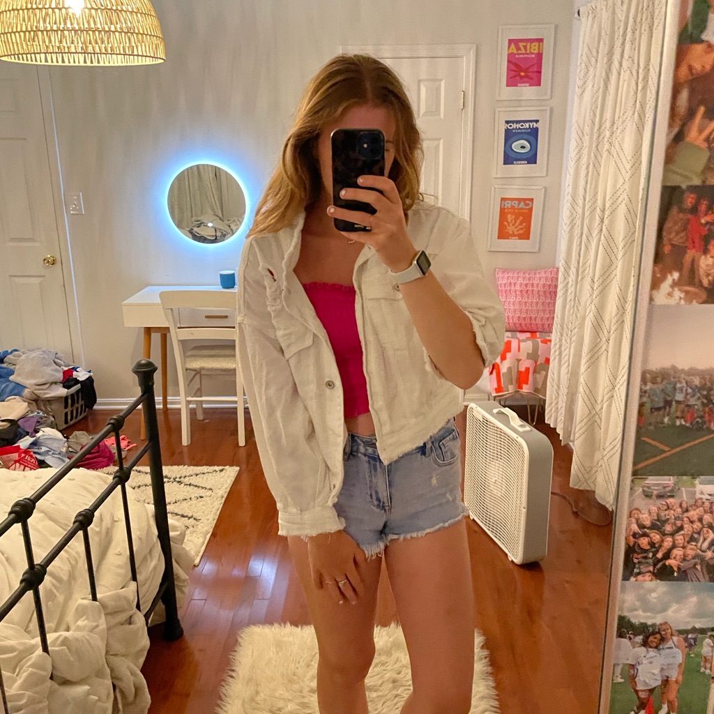 White Denim Jacket By Denim Brand